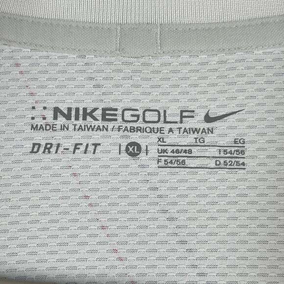 Nike Dri Fit Golf Polo Shirt Mens XL White Geometric Performance Stretch - Picture 6 of 15